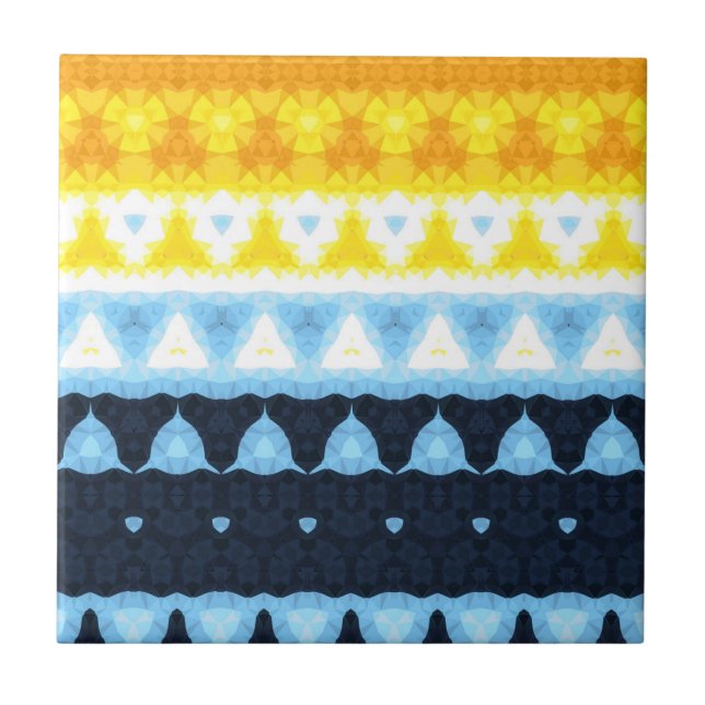 Azulejo Bandera de orgullo Boho Groovy Geométrico Abstract (Frente)