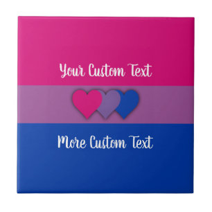 Azulejo Bandera de orgullo de bisexuales con texto