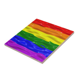 Azulejo Bandera de orgullo de SlipperyJoe's brillo líquido