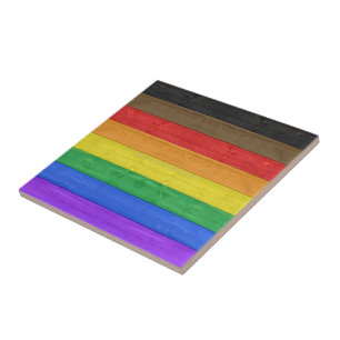 Azulejo Bandera de orgullo gay inclusiva de SlipperyJoe's 