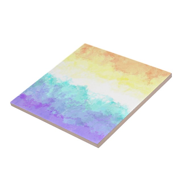 Azulejo Bandera de orgullo Genderfaun abstracta boho con r (Lado)