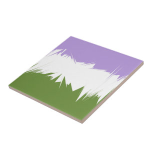 Azulejo Bandera de orgullo Genderqueer abstracta y zigzagu