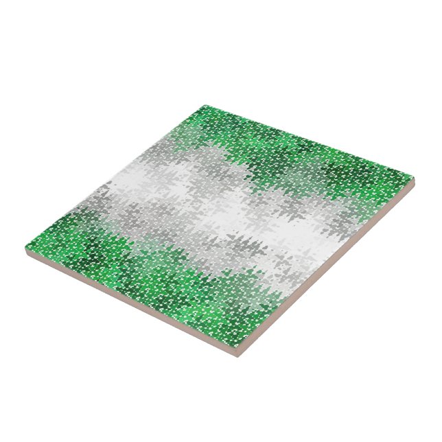 Azulejo Bandera de orgullo grisromántico abstracto ondulad (Lado)