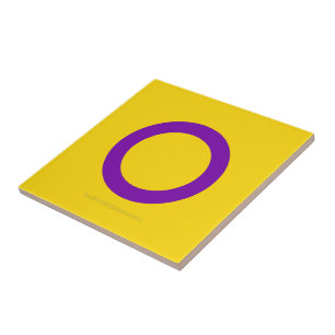 Azulejo Bandera de orgullo intersexual de SlipperyJoe's fo