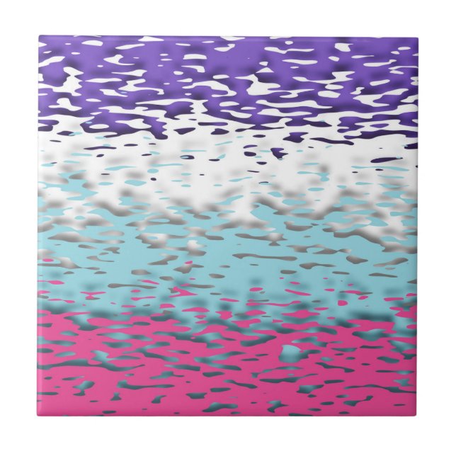 Azulejo Bandera de orgullo multissexual funky trippy ondul (Frente)