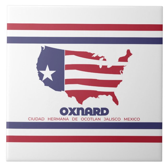Azulejo Bandera de Oxnard (California) (Frente)