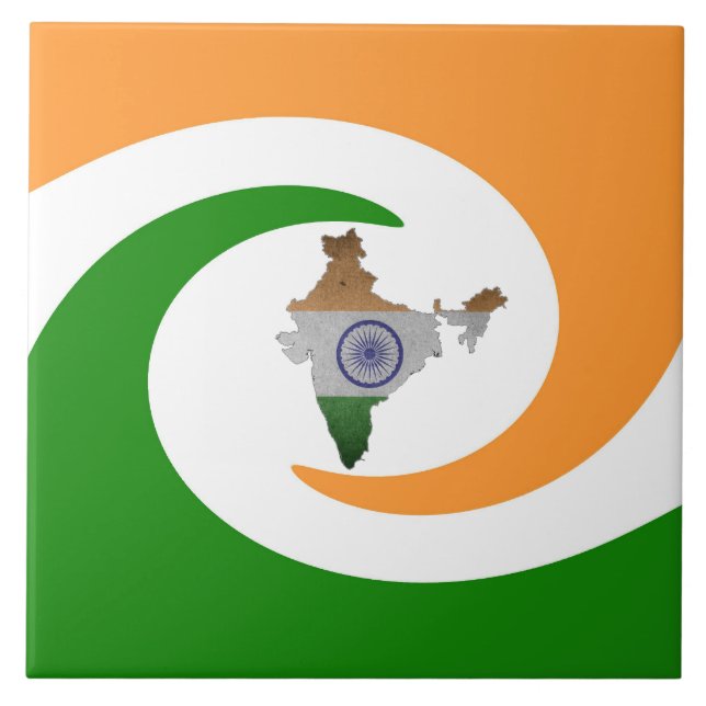 Azulejo Bandera de país india (Frente)