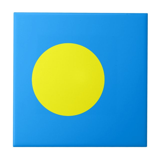 Azulejo Bandera de Palau (Frente)