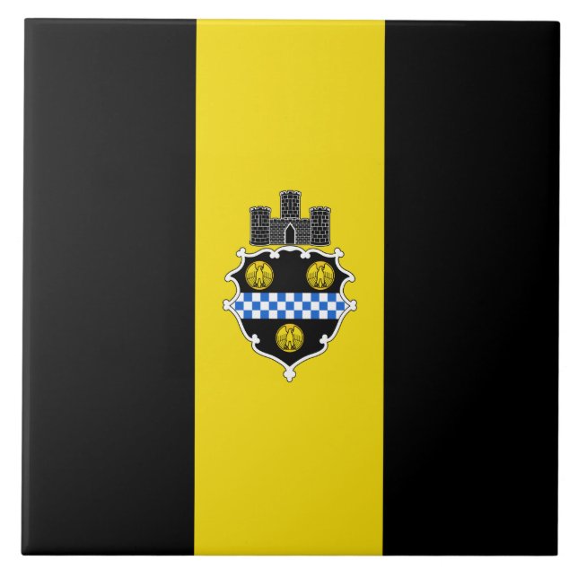 Azulejo Bandera de Pittsburgh (Pennsylvania) (Frente)