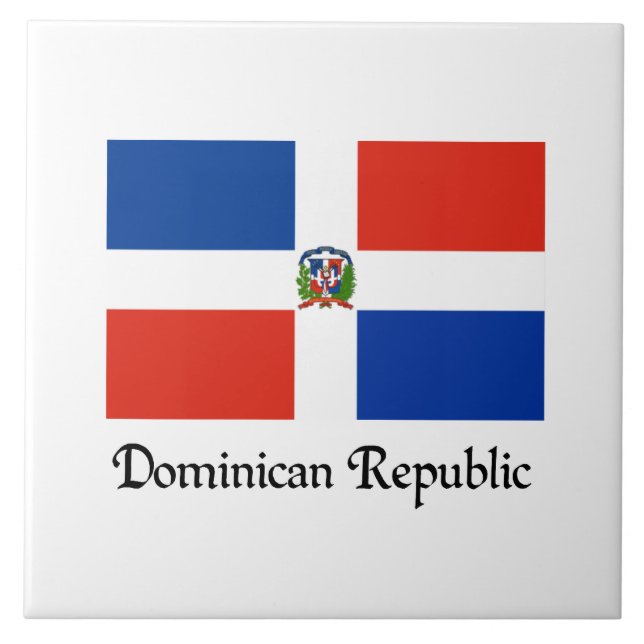 Azulejo Bandera de República Dominicana (Frente)