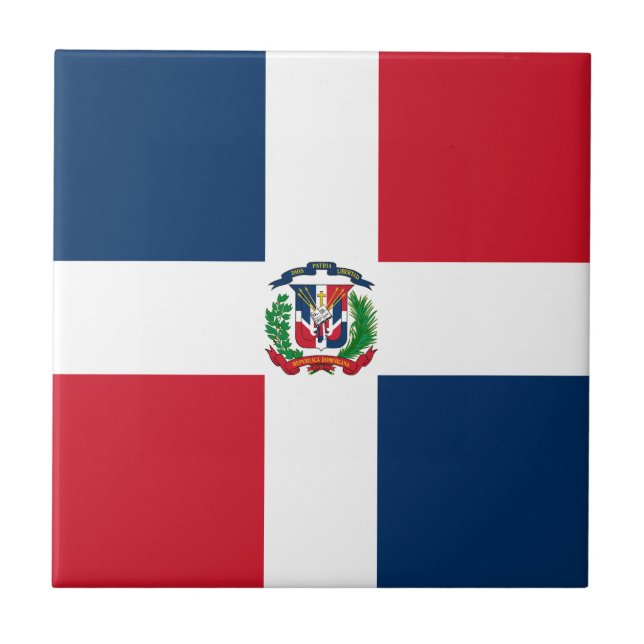 Azulejo Bandera de República Dominicana (Frente)