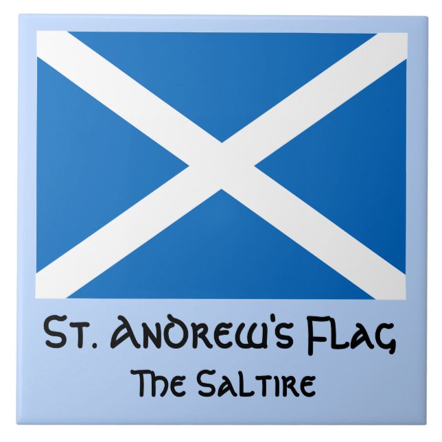 Azulejo Bandera de San Andrés, Saltire o Bandera de Escoci (Frente)