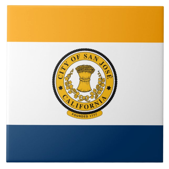 Azulejo Bandera de San José (California) (Frente)