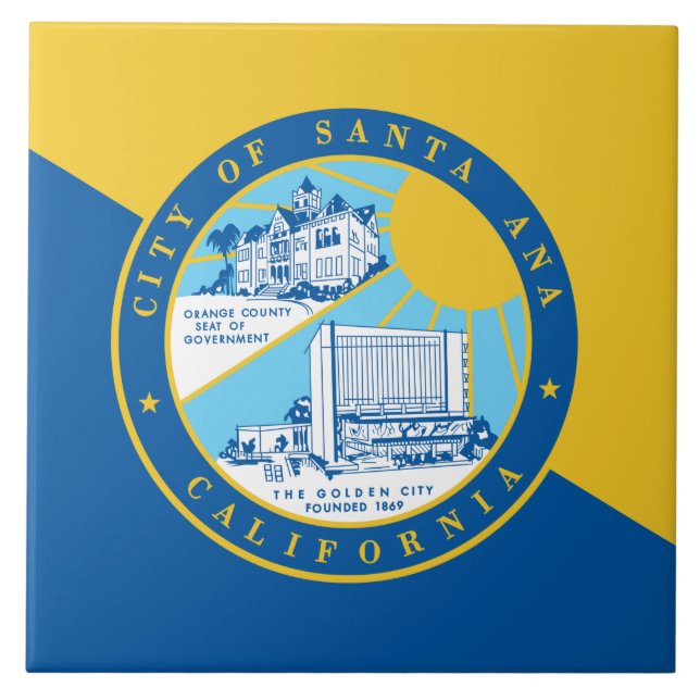 Azulejo Bandera de Santa Ana (California) (Frente)