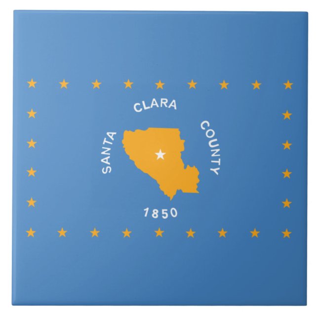 Azulejo Bandera de Santa Clara (condado de Estados Unidos, (Frente)