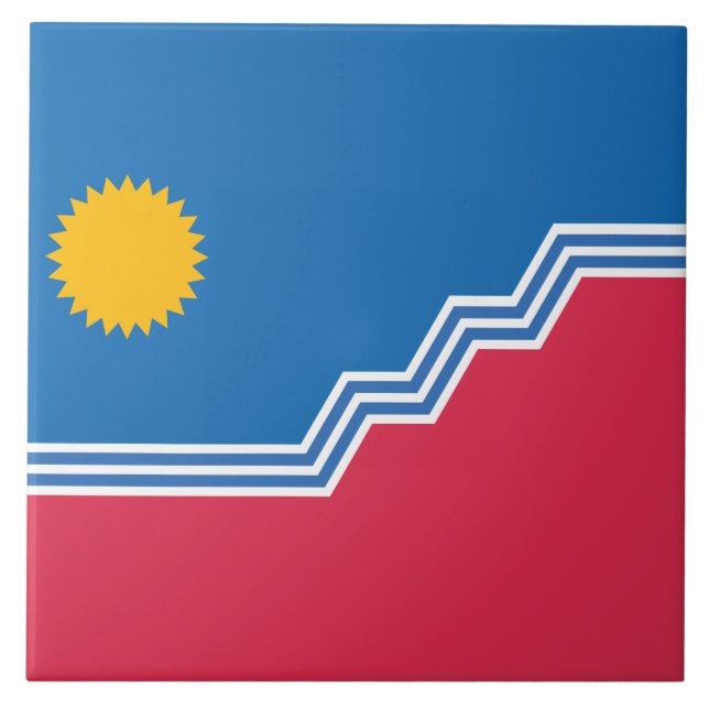 Azulejo Bandera de Sioux Falls (Dakota del Sur) (Frente)