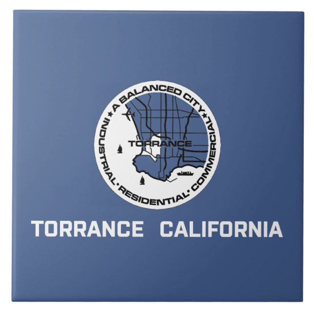 Azulejo Bandera de Torrance (California) (Frente)