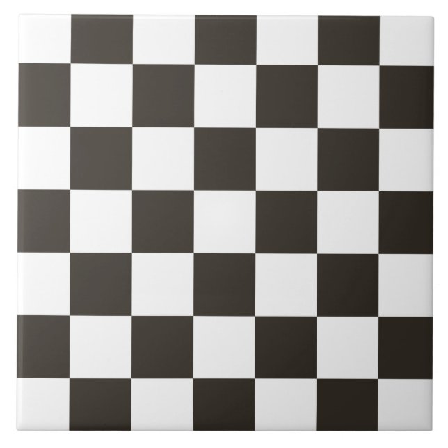 Azulejo Bandera de verificación (negro y blanco) (patrón d (Frente)