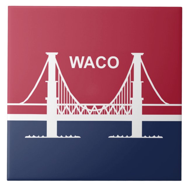 Azulejo Bandera de Waco (Texas, Estados Unidos) (Frente)