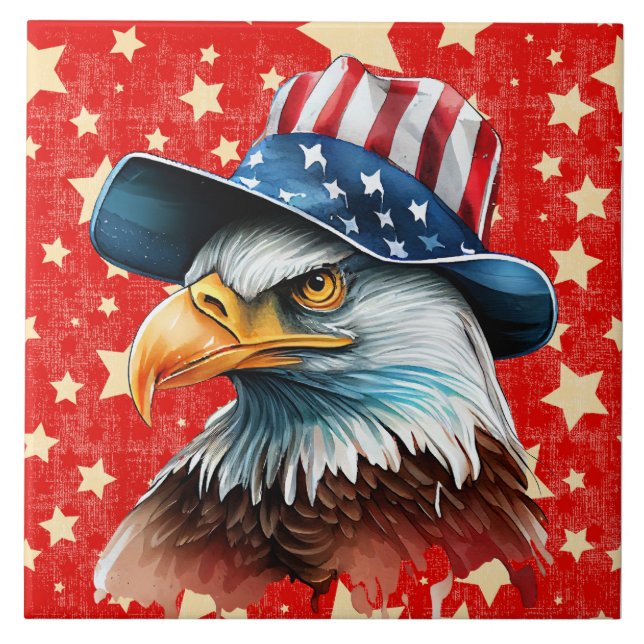 Azulejo Bandera del Águila Americana (Frente)