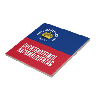 Azulejo Bandera del Día Nacional de Liechtenstein