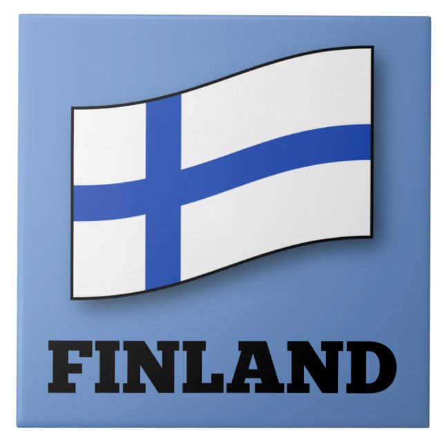 Azulejo Bandera del diseño personalizado de Finlandia (Frente)