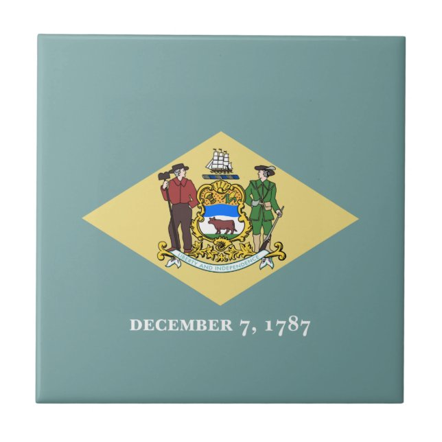 Azulejo Bandera del estado de Delaware (Frente)