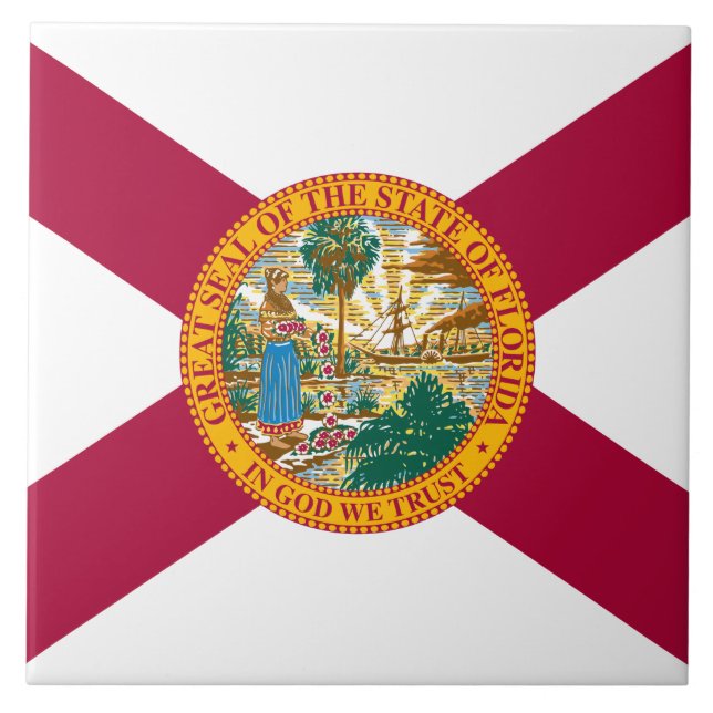Azulejo Bandera del estado de Florida (Frente)