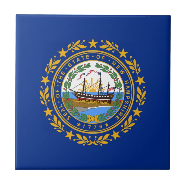 Azulejo Bandera del estado de Hampshire (Frente)