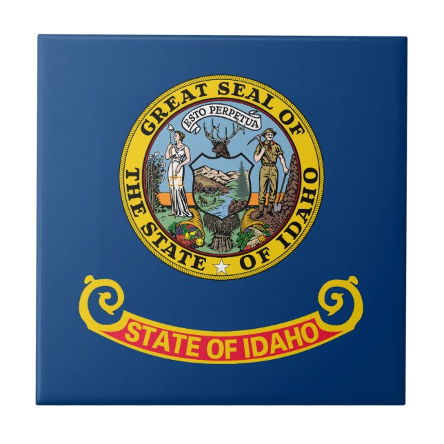 Azulejo Bandera del estado de Idaho (Frente)