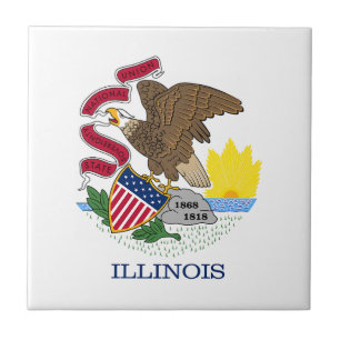 Azulejo Bandera del estado de Illinois