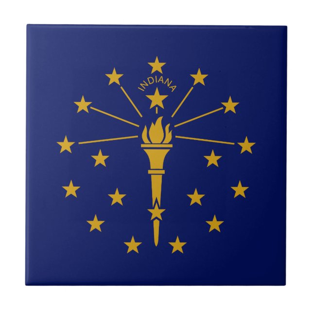 Azulejo Bandera del Estado de Indiana (Frente)