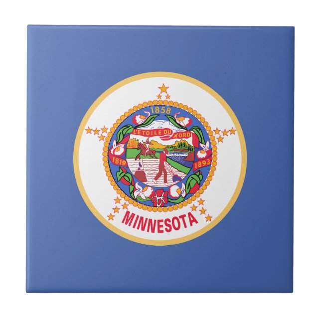 Azulejo Bandera del estado de Minnesota (Frente)