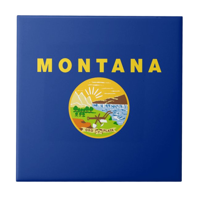 Azulejo Bandera del estado de Montana (Frente)