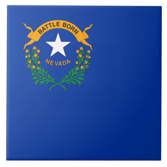 Azulejo Bandera del estado de Nevada (Frente)
