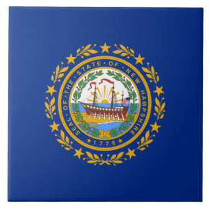 Azulejo Bandera del Estado de New Hampshire