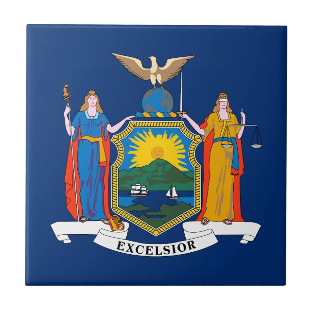 Azulejo Bandera del Estado de Nueva York (Frente)