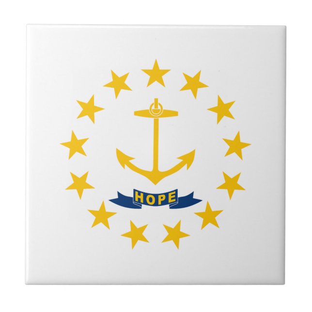 Azulejo Bandera del estado de Rhode Island (Frente)