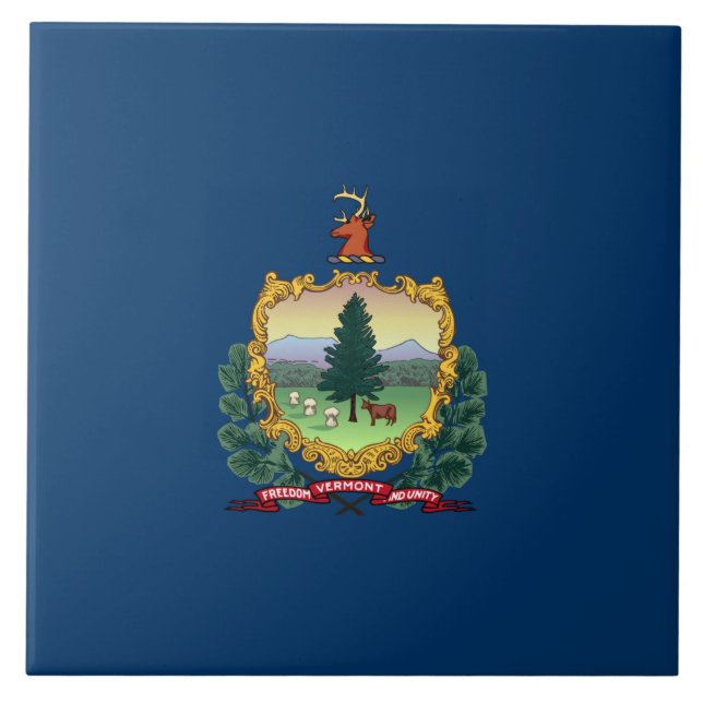 Azulejo Bandera del Estado de Vermont (Frente)
