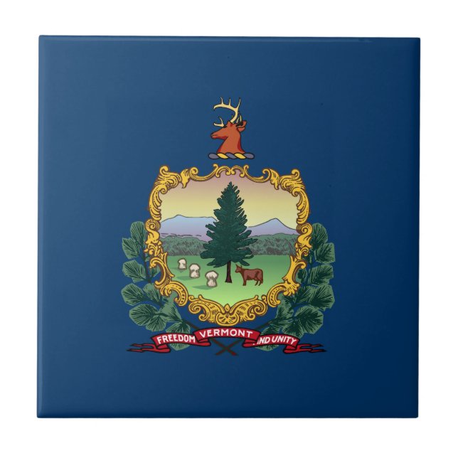 Azulejo Bandera del Estado de Vermont (Frente)
