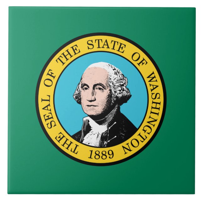 Azulejo Bandera del Estado de Washington (Frente)