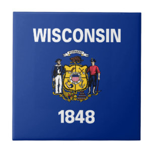 Azulejo Bandera del estado de Wisconsin