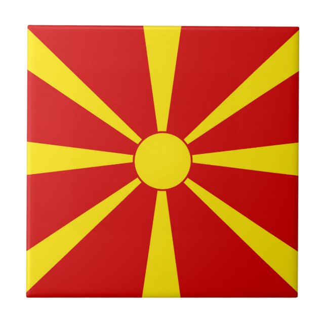 Azulejo Bandera del Norte de Macedonia (Frente)