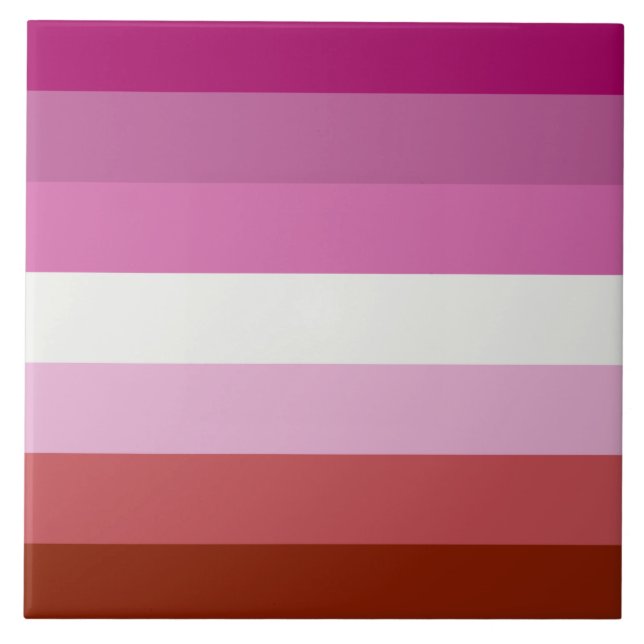 Azulejo Bandera del Orgullo Lesbiano Rosa (Frente)