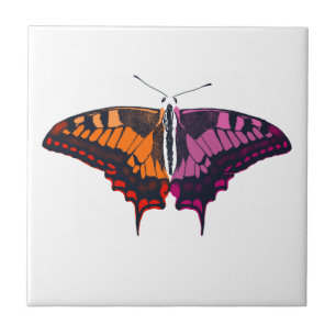 Azulejo Bandera del Orgullo Lésbico Mariposa Trasera