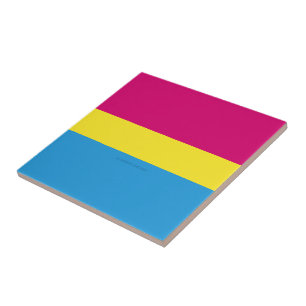Azulejo bandera del orgullo pansexual SlipperyJoe rosa ámb