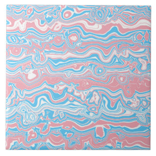 Azulejo Bandera del orgullo trans Trippy Boho Groovy Wavy 