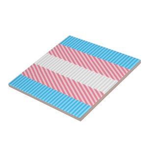 Azulejo Bandera del Orgullo Transgénero de Funky Boho Stri