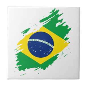 Azulejo Bandera Desgarrada Brasil Orgullo Nacional Aficion