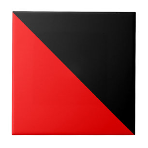 Azulejo Bandera diagonal negra y roja